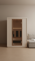 Home Sauna with Brushed Steel Accents