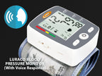 Included LURACO wrist blood-pressure monitor with voice response