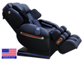 Black LURACO i9 MAX Plus massage chair, angled view with Made in USA badge