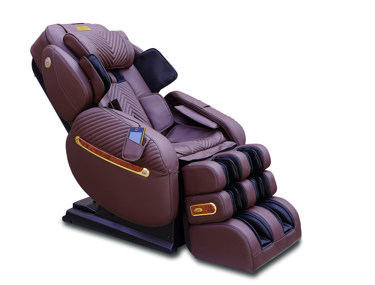 Chocolate LURACO i9 MAX Plus Royal Edition with gold accents, plain-background view