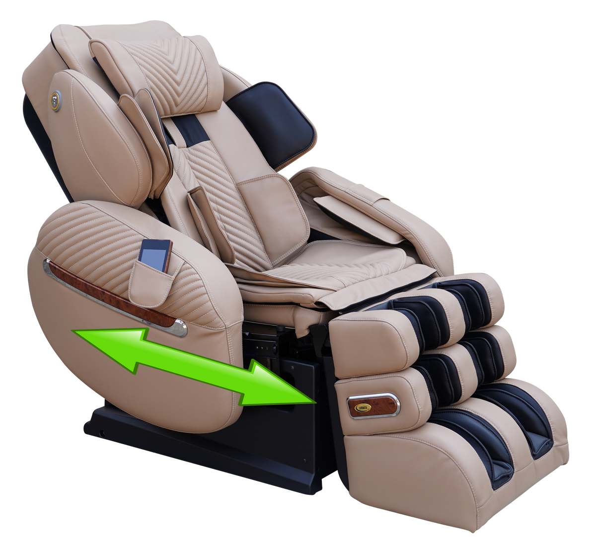 Cream LURACO i9 MAX Plus sliding armrest feature