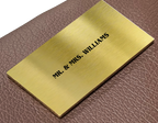 Royal Edition personalized gold nameplate, example name shown